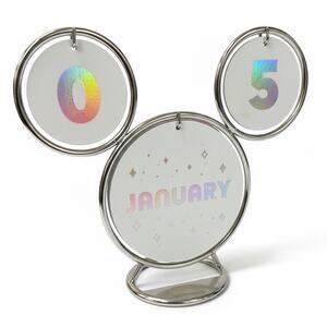 Hallmark Disney 100 Years of Wonder Mickey Ears Silver Frame Perpetual Calendar